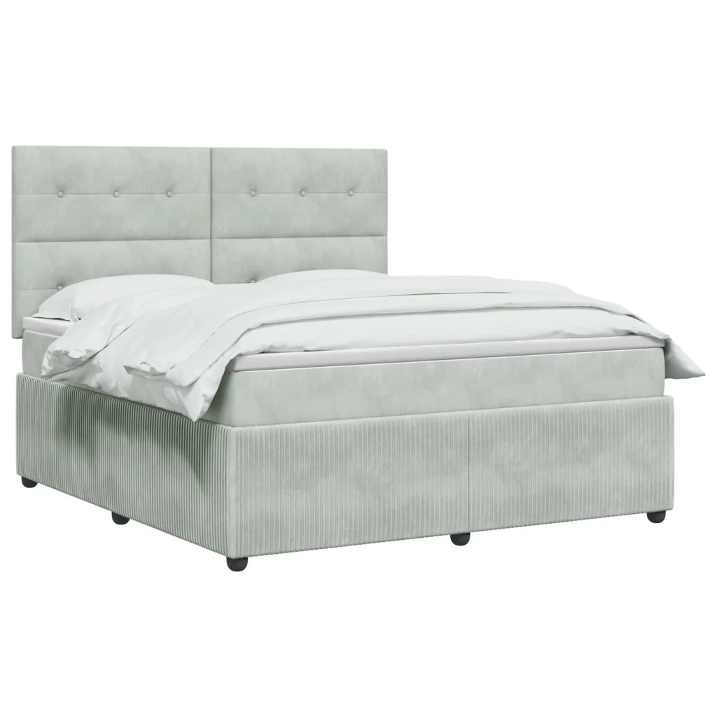 Letto box spring con materasso Grigio Chiaro 160 x 200 cm 3454637
