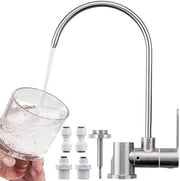Sistema osmose opvoglibile rubinetto acqua fredda sotto la finestra con rubinetto osmose inversa per depuratore acqua (acciaio inossidabile con finitura a nastro di nichel)