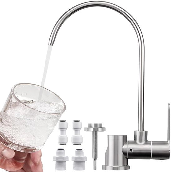 Sistema osmose opvoglibile rubinetto acqua fredda sotto la finestra con rubinetto osmose inversa per depuratore acqua (acciaio inossidabile con finitura a nastro di nichel)