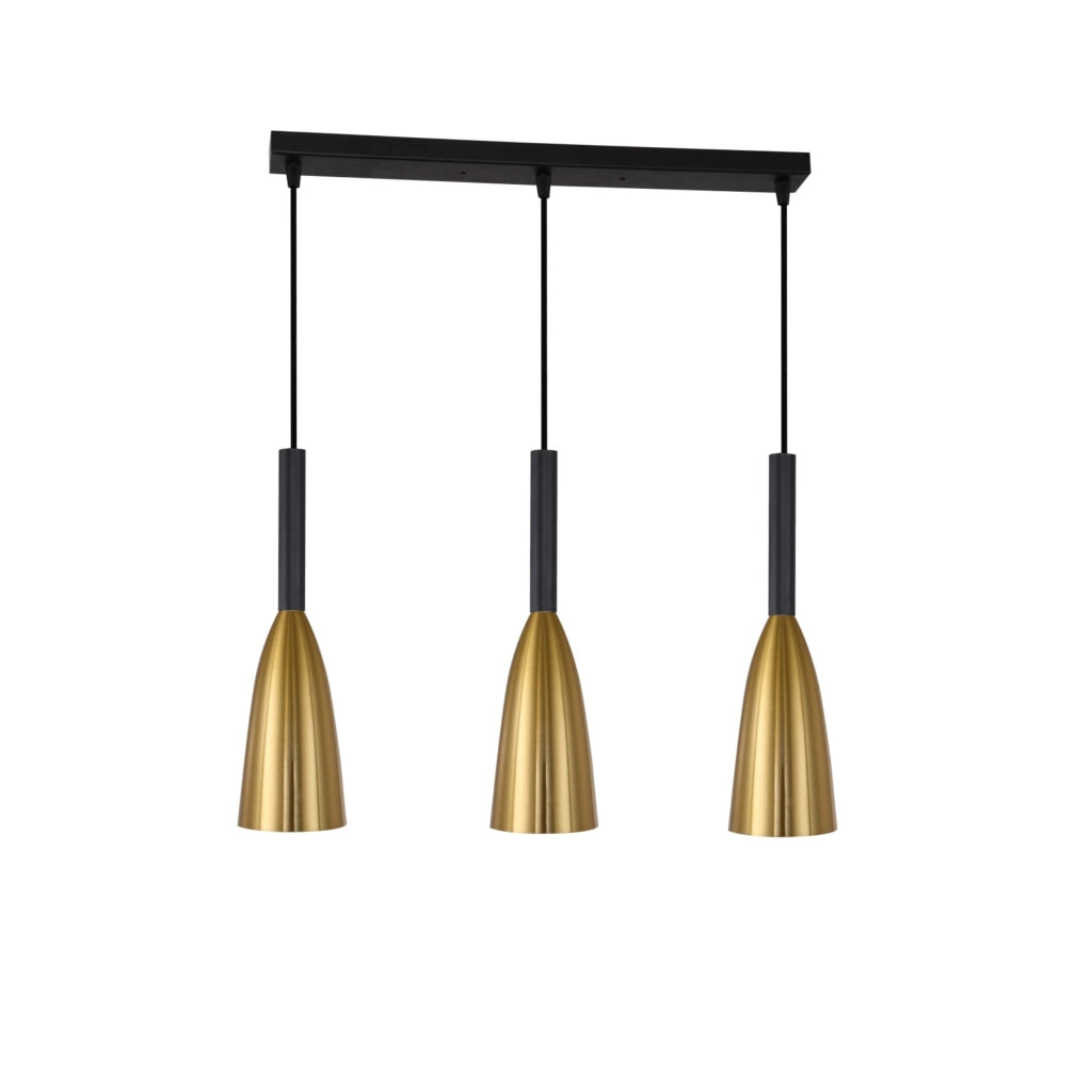 Lampada a sospensione Solin 3xE27 oro/nero Light Prestige