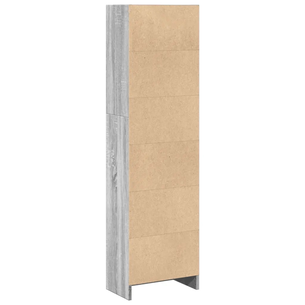 Libreria-Scaffale per Libri-Mobile di Stoccaggio Grigio Sonoma 40x24x143 cm in Legno Multistrato