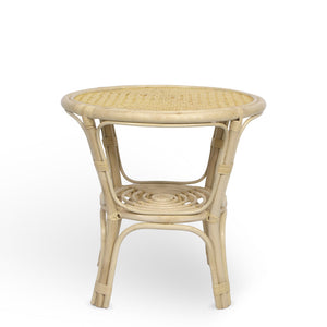 Tavolino rotondo Bahama in legno di bambu e vimini intrecciato cm 60 x 60