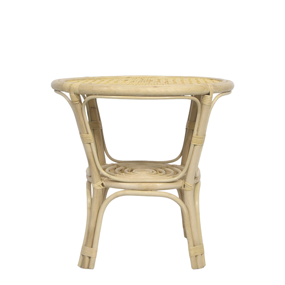 Tavolino rotondo Bahama in legno di bambu e vimini intrecciato cm 60 x 60