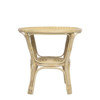 Tavolino rotondo Bahama in legno di bambu e vimini intrecciato cm 60 x 60