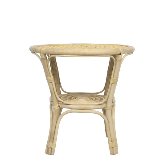 Tavolino rotondo Bahama in legno di bambu e vimini intrecciato cm 60 x 60