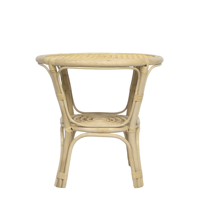 Tavolino rotondo Bahama in legno di bambu e vimini intrecciato cm 60 x 60