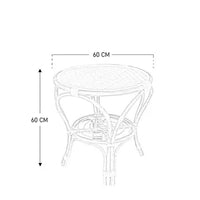 Tavolino rotondo Bahama in legno di bambu e vimini intrecciato cm 60 x 60