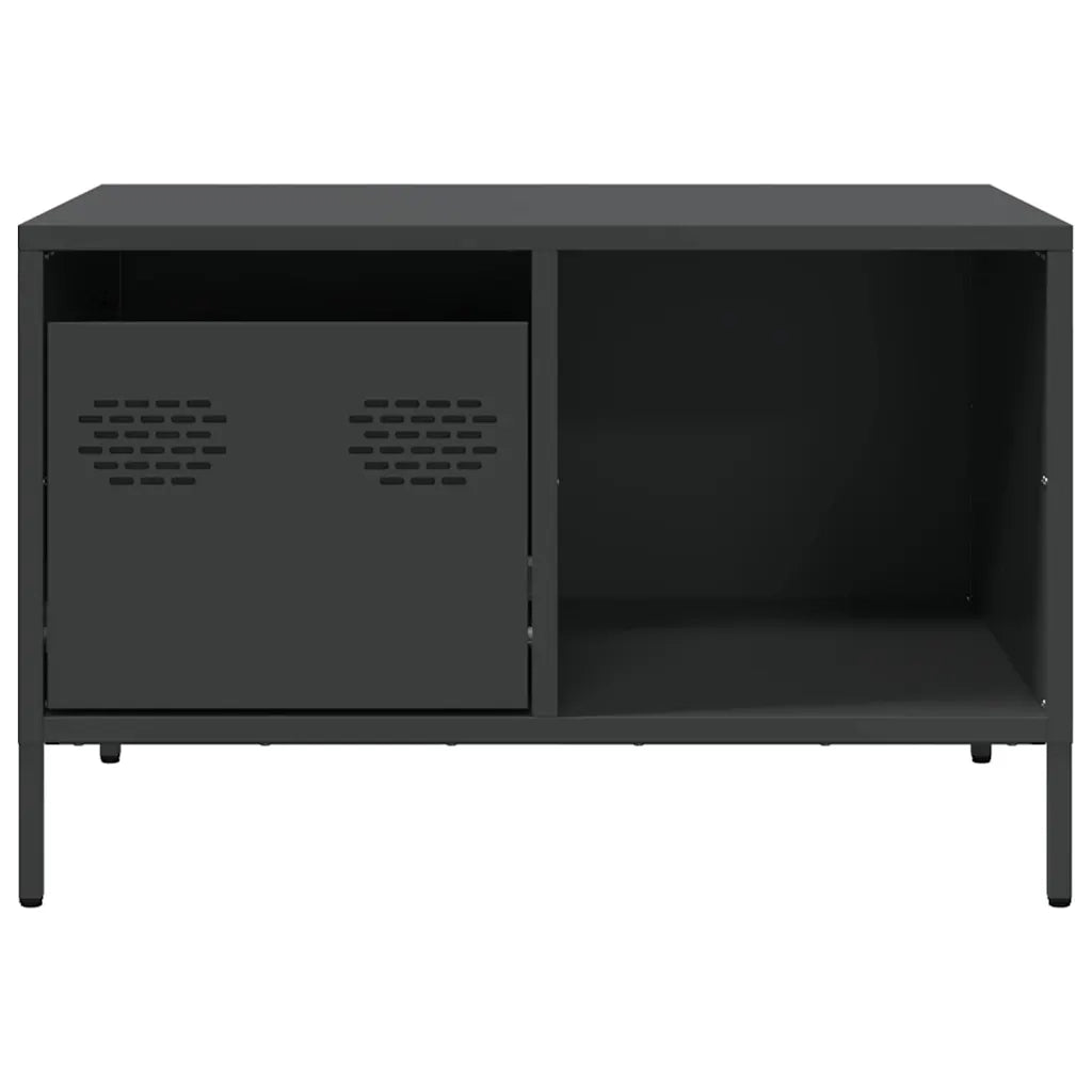 Tavolino Nero 68,5x50x43,5 cm in Acciaio Laminato a Freddo