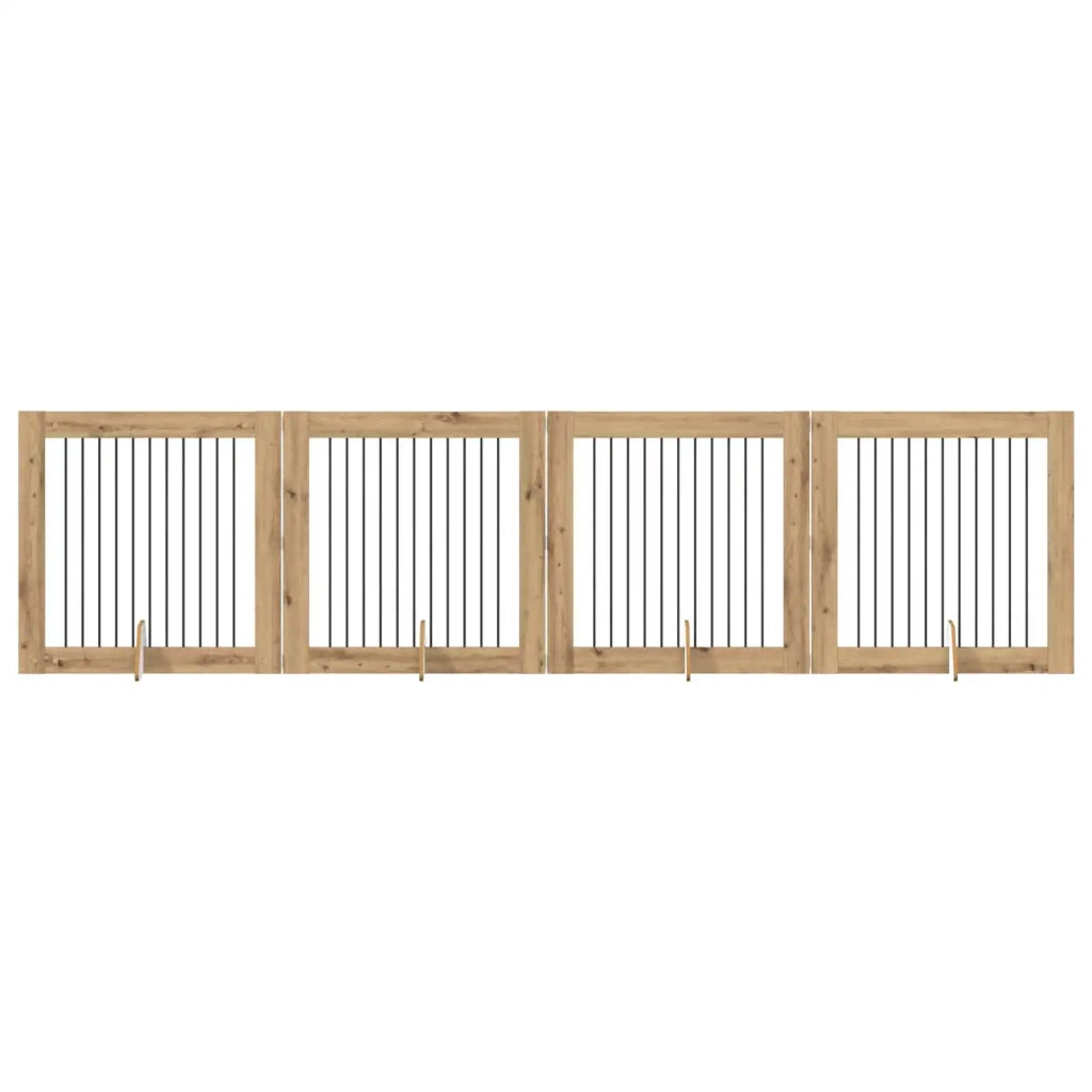 Cancello per cani con supporti 4 pcs Rovere Artigianale 892036