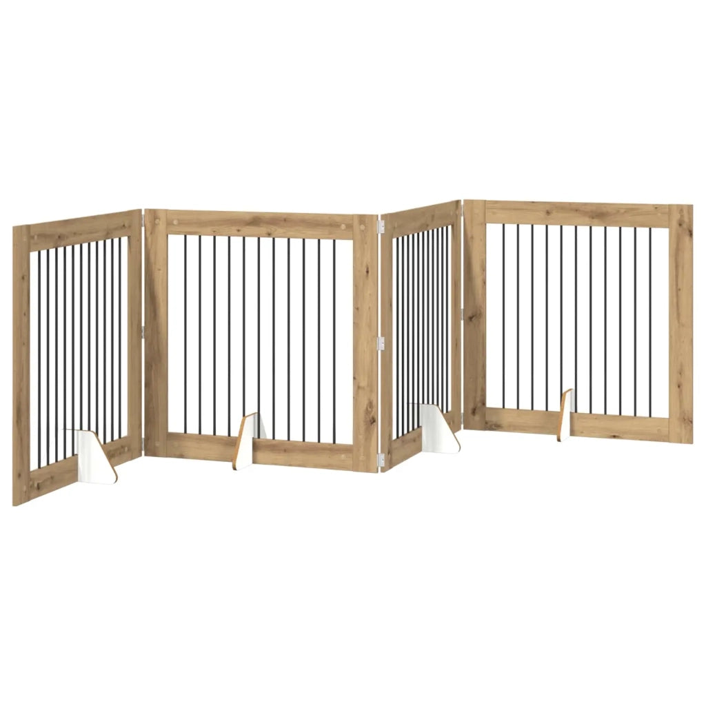Cancello per cani pieghevole con supporti 4 pz 401 cm 892036