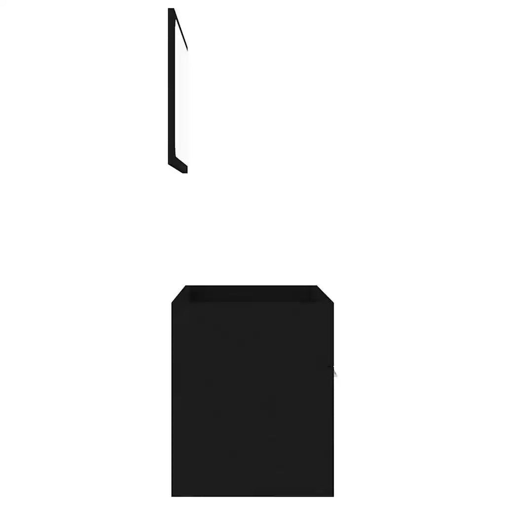Set Mobili da Bagno 2 pz Nero in Legno Multistrato