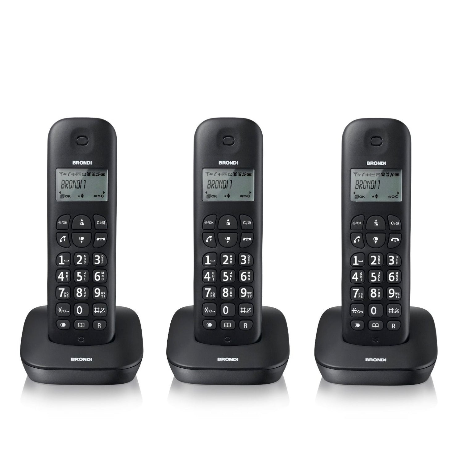 Telefono Cordless Brondi Gala Trio Nero