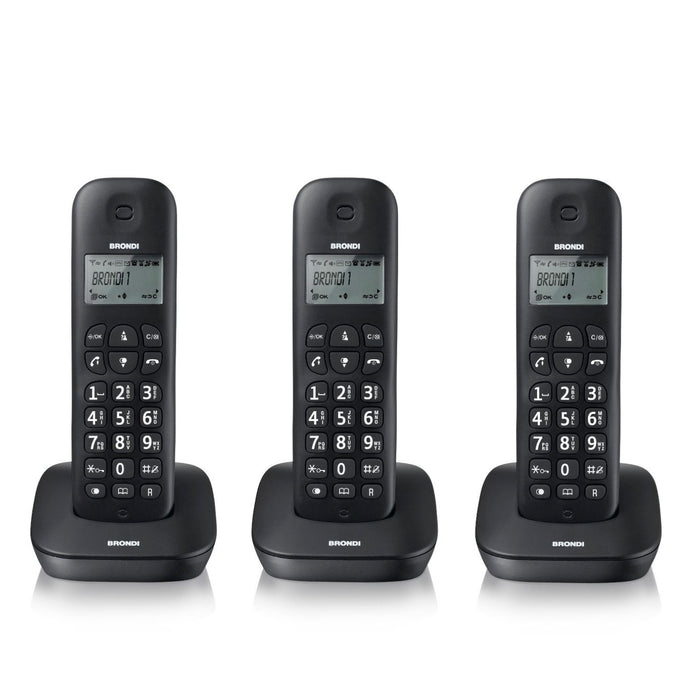 Telefono Cordless Brondi Gala Trio Nero