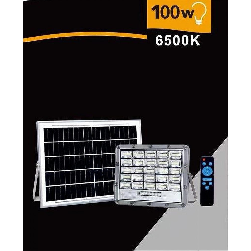 Trade Shop - Faro Led Pannello Solare 100w Luce Fredda Telecomando Indicatore Carica Tk08-100w -