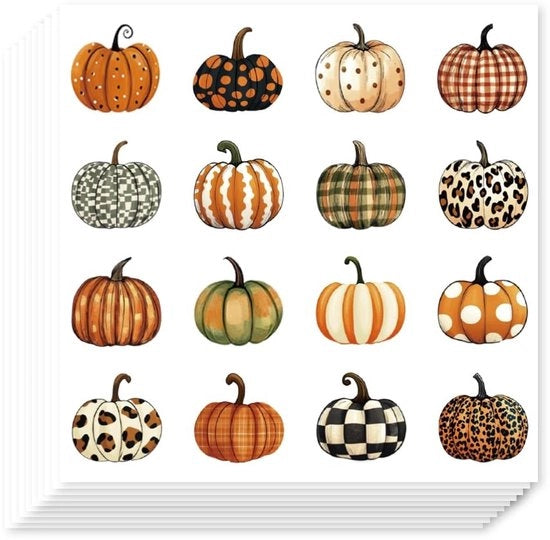 Stickers di zucca 320 pezzi - Adesivi autoadesivi - Stili cartoon - Elementi autunnali - Decorazione per sacchetti regalo/calendari