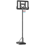 Supporto per canestro da basket 2 in 1, canestro regolabile in altezza da 230 a 305 cm con supporto, supporto per tabellone con ruote, sistema da