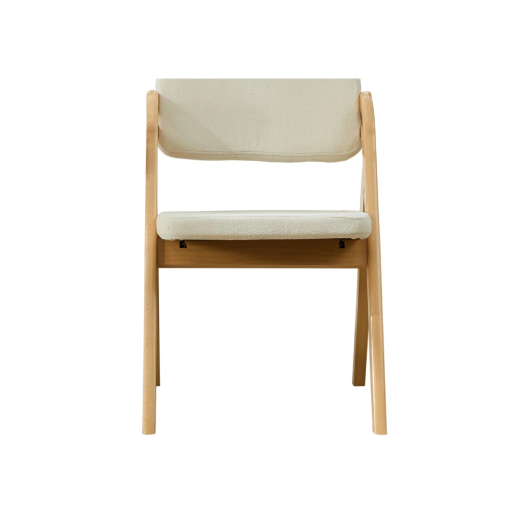 Sedia pieghevole imbottita con seduta in schiuma; legno; beige