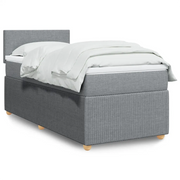 Giroletto a Molle con Materasso Grigio Chiaro 90x190 cm Tessuto
