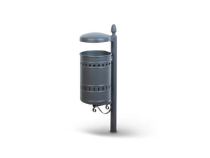 Cestino Pienza 619 Giochipark acciaio zincato verniciato A~31x52h grigio 35lt - Filo pavimento