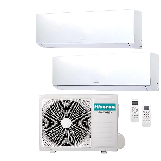 Hisense Climatizzatore Dual Split Inverter 12000+12000 Btu /h Condizionatore Con Pompa Di Calore Classe A++/a+
