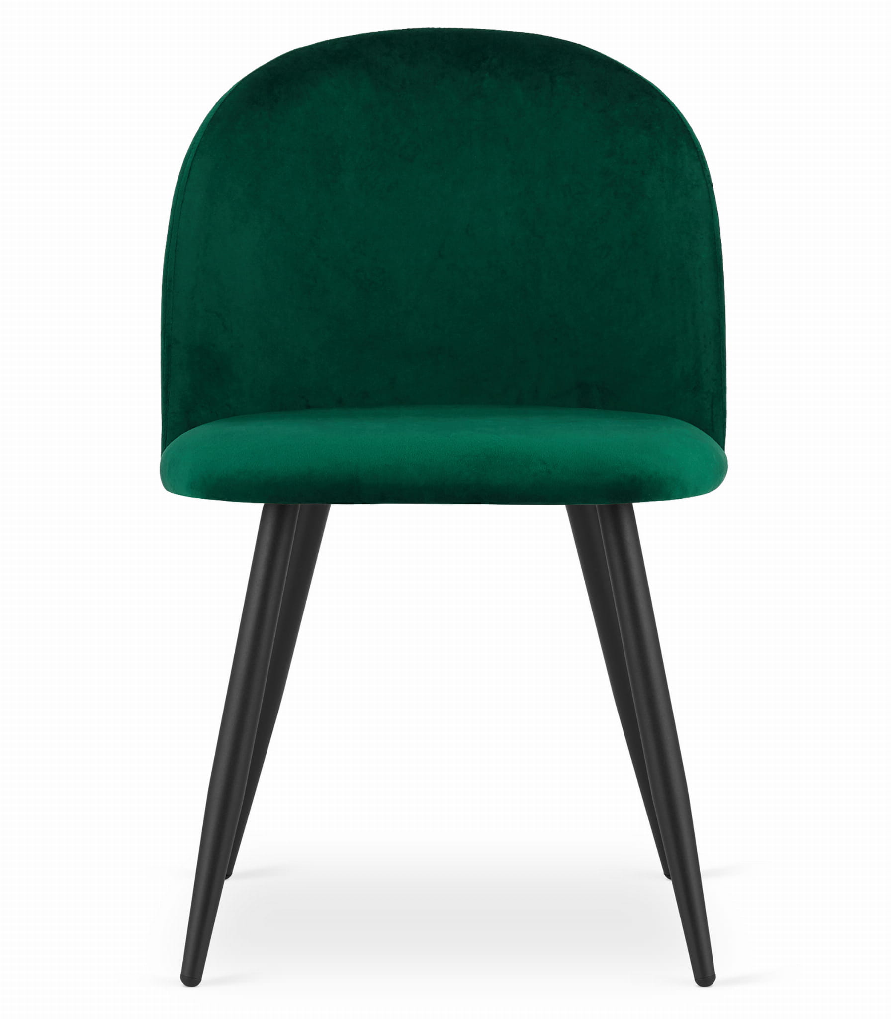 Sedia Valora BELLO in velluto verde con gambe nere, design ergonomico x4