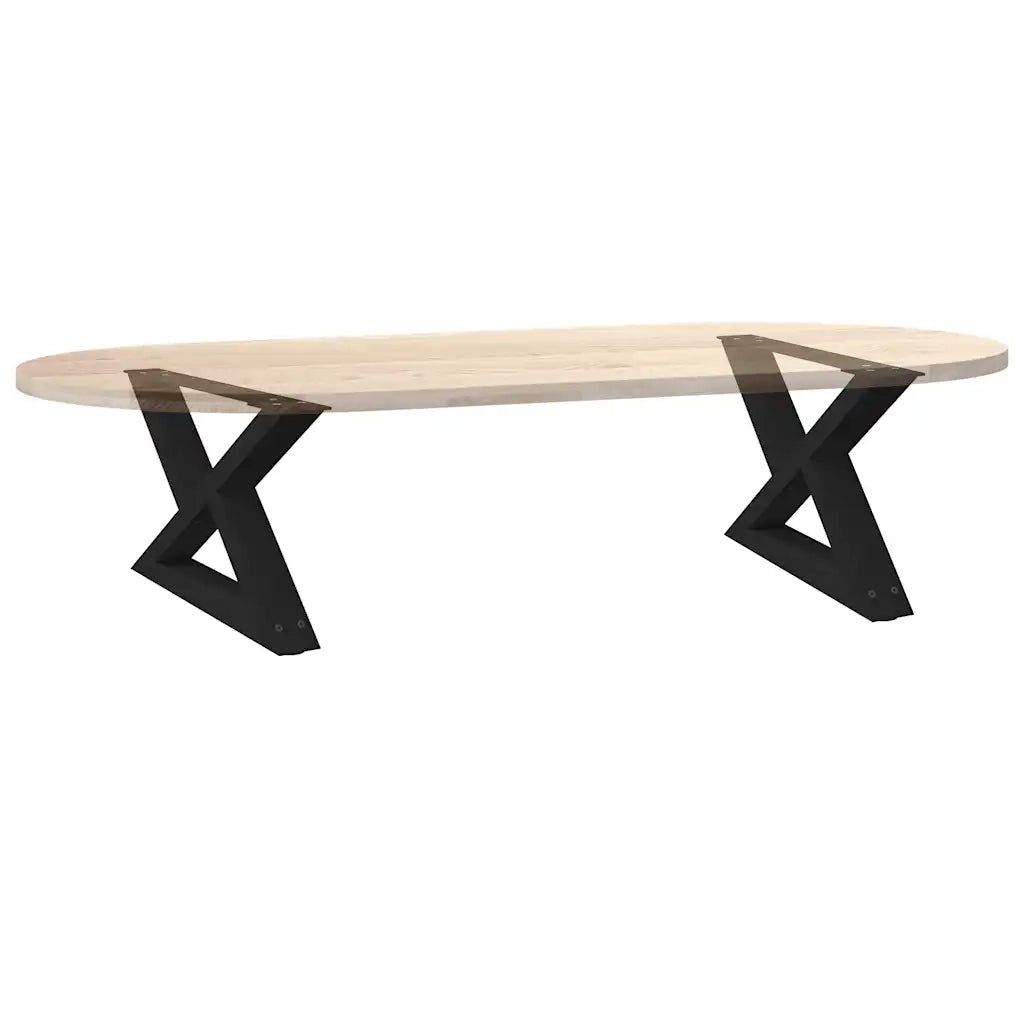 Gambe per Tavolino da Caffè 2 pz Nere 50x(30-31,3) cm Acciaio 4012684