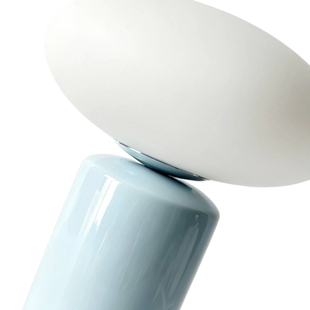 Lampada da tavolo per interni in ceramica e vetro, ø25,5 cm, blu