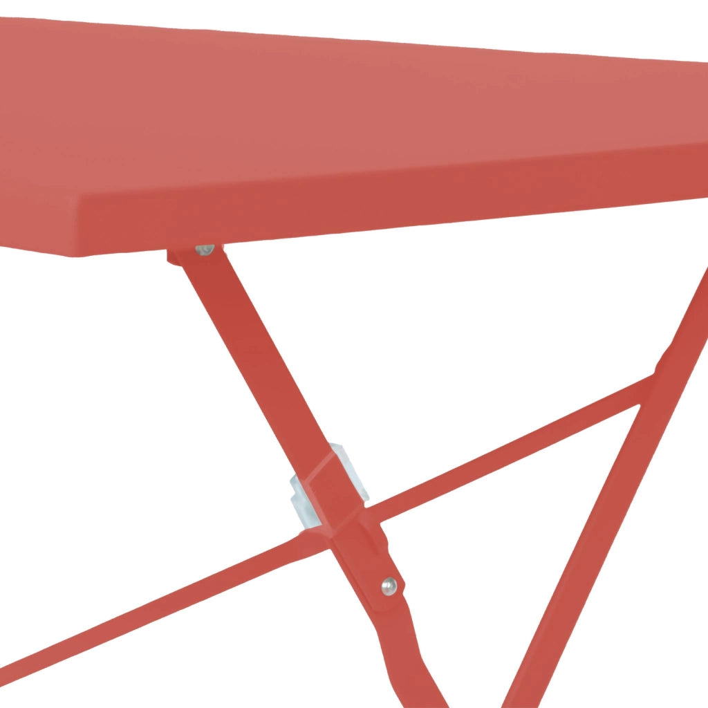 Set tavolo da giardino pieghevole in acciaio con 4 sedie, 110cm,