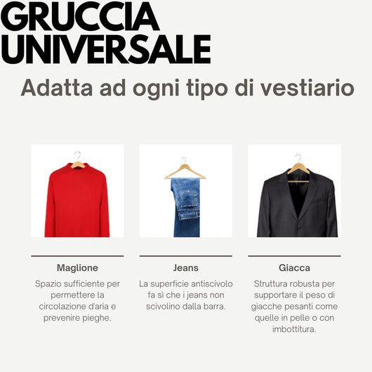 Grucce Appendiabiti Legno Naturale Universali Gancio Girevole Scanalature Spallina Barra Antiscivolo Bordi Arrotondati Salvaspazio Resistenti Leggere Uso Domestico Lavorativo Quantità: 10