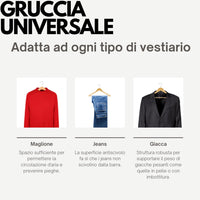 Grucce Appendiabiti Legno Naturale Universali Gancio Girevole Scanalature Spallina Barra Antiscivolo Bordi Arrotondati Salvaspazio Resistenti Leggere Uso Domestico Lavorativo Quantità: 60