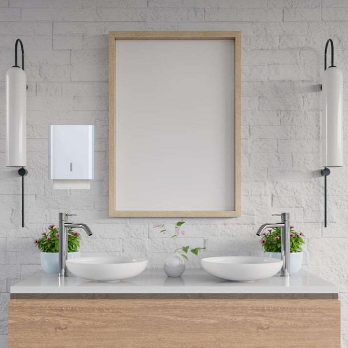 OWIJI Carta Asciugamani Piegata V Monouso Pura Cellulosa Doppio Velo Dimensione 21 cm x 21 cm Salviette Compatibili Resistenti Assorbenti Dispenser Confezioni: 4 Confezioni