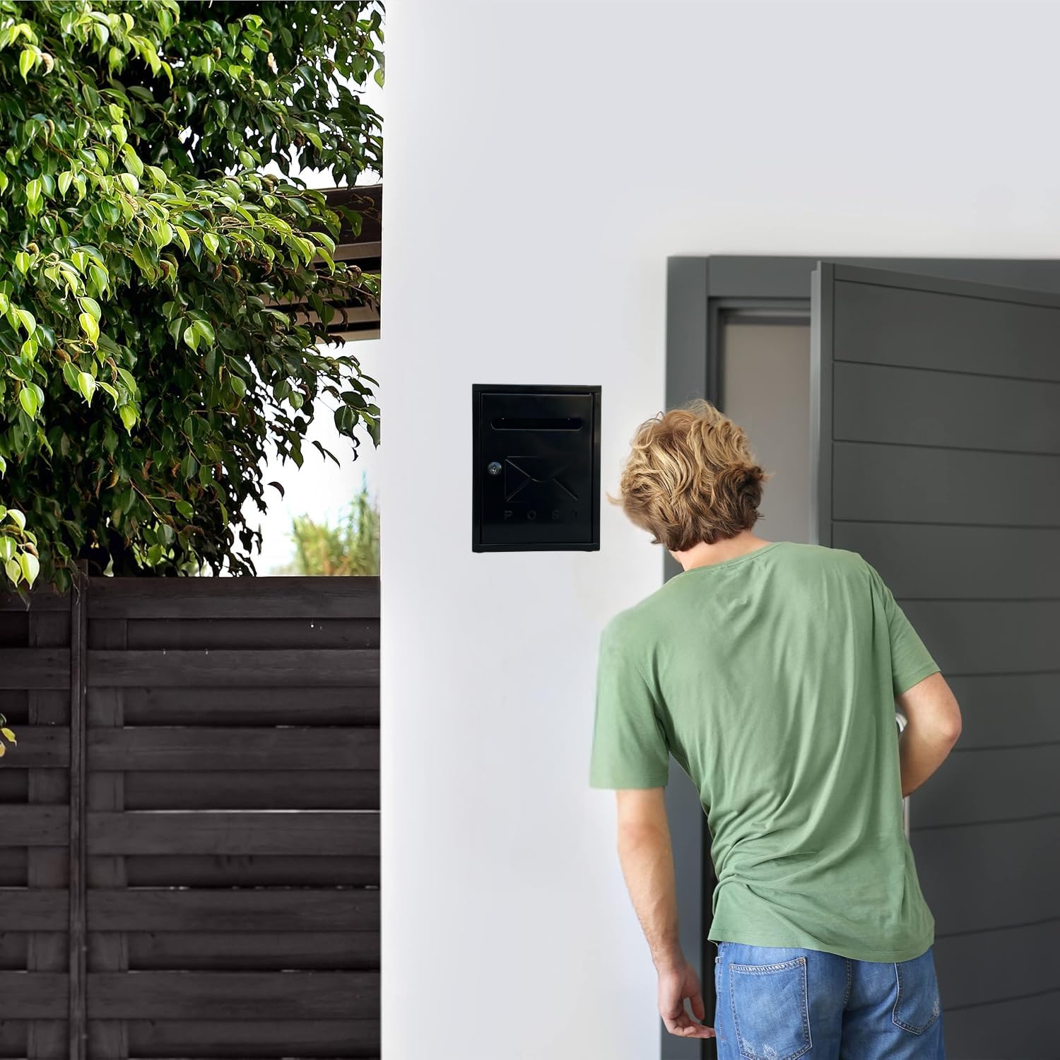 Cassetta Postale Esterno Personale Ferro Dimensioni 26 x 20 x 7,5 cm Elegante Funzionale Colore: Nero