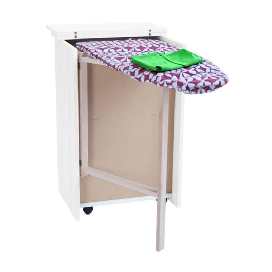 Asse Stiro Multiuso Salvaspazio Legno Mobile A Scomparsa Dimensioni 84 x 52 x 40 cm Rotelle Trasportabili Colore Mollettone Assortito Colore: Bianco