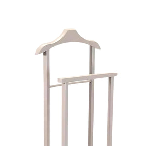 OWIJI Indossatore Appendiabiti Legno Faggio Rotelle Servo Muto Doppio Dimensioni 45 x 30 x 95 cm Appendiabiti Vestiti Camera Letto Cabina Armadio Colore: Grigio, Unità: 1 Unità