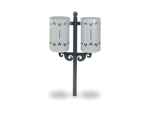 Cestino Old Style Double 576 Giochipark acciaio zincato verniciato A~75x52h - RAL 9006 - Da interrare