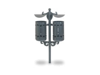 Cestino Pigalle Double 577 Giochipark acciaio zincato verniciato A~75x52h urbano - RAL 7011 - Da interrare