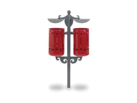 Cestino Pigalle Double 577 Giochipark acciaio zincato verniciato A~75x52h urbano - RAL 3003 - Da interrare