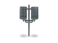 Cestino Old Style Double 576 Giochipark acciaio zincato verniciato A~75x52h - RAL 7011 - Da interrare