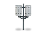 Cestino Old Style Double 576 Giochipark acciaio zincato verniciato A~75x52h - RAL 9006 - Filo pavimento