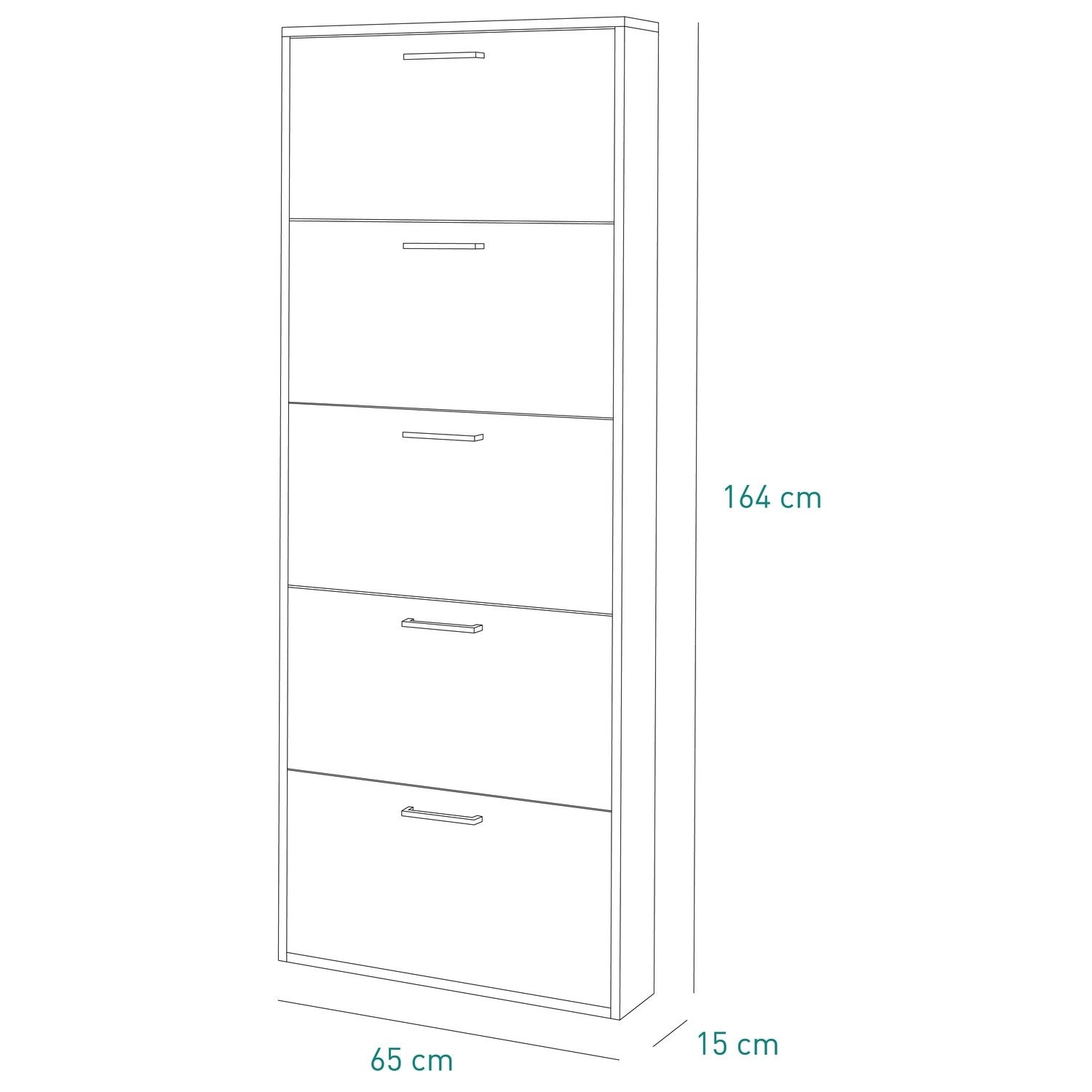 SCARPIERA ESPRESSO 5 RIBALTE 65X15XH174CM BIANCA