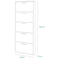 SCARPIERA ESPRESSO 5 RIBALTE 65X15XH174CM BIANCA