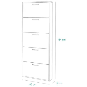 SCARPIERA ESPRESSO 5 RIBALTE 65X15XH174CM BIANCA