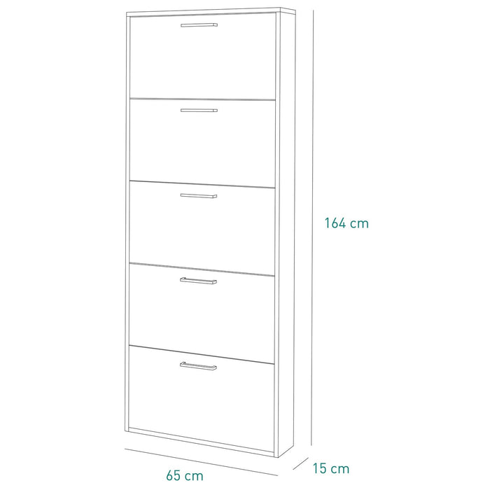SCARPIERA ESPRESSO 5 RIBALTE 65X15XH174CM BIANCA