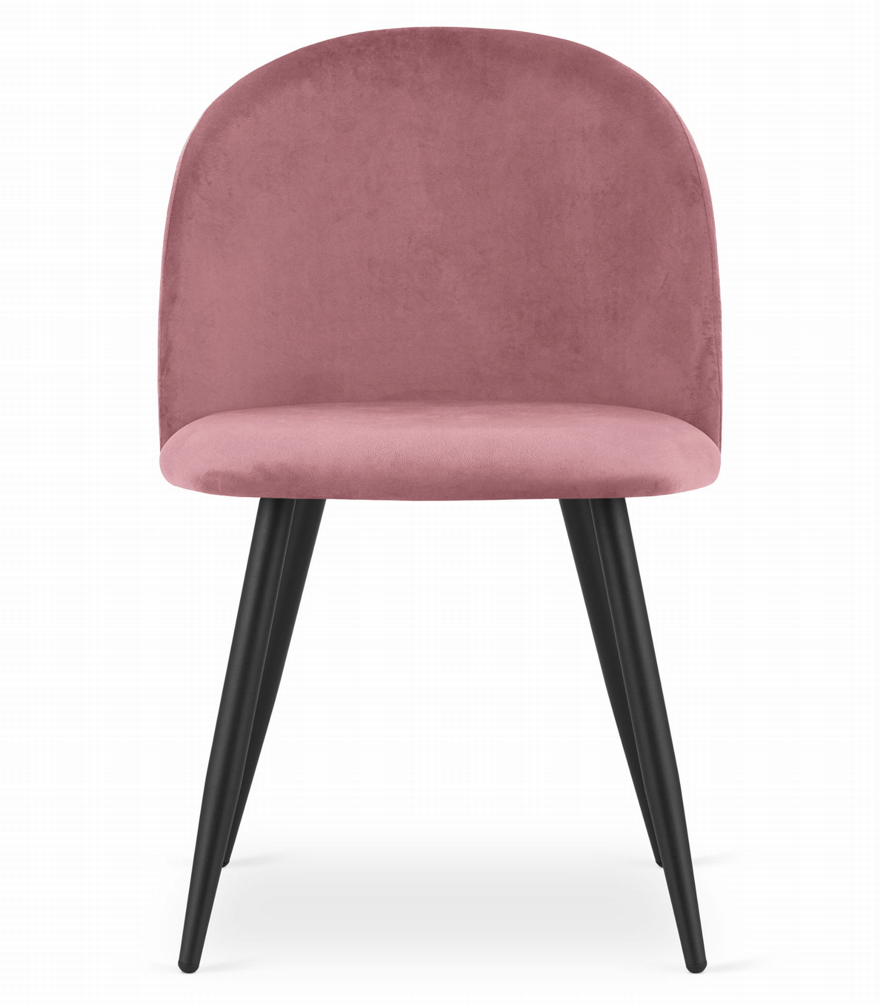 Sedia Valora Bello in velluto rosa scuro con gambe nere