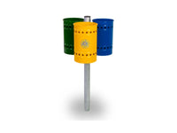 Cestino Eco-tris Milano 201 Giochipark acciaio zincato 3x28lt A~28x45h - Filo pavimento