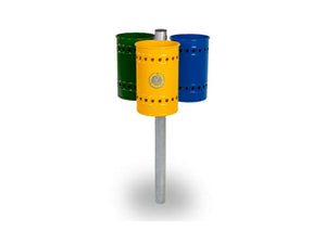 Cestino Eco-tris Milano 201 Giochipark acciaio zincato 3x28lt A~28x45h - Filo pavimento