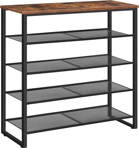 Rack per scarpe - Banca per scarpe - Rack per scarpe metallico - 5 piani - 75 x 28,5 x 75 cm
