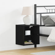 Mensola flottante  Nero Rovere 40x28,5x40 cm Legno ingegnerizzato
