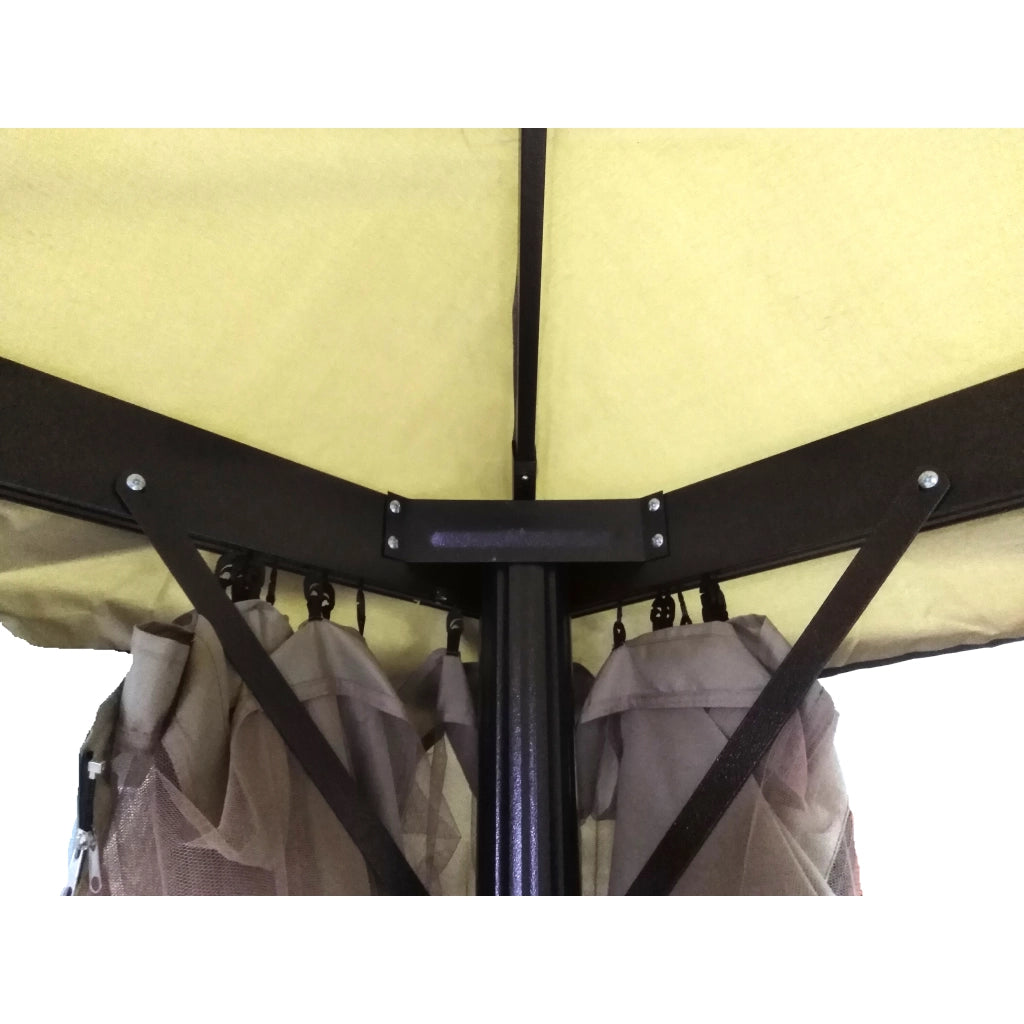 GAZEBO IPPOCRATE 3X3M KHAKI CON STRUTTURA CAFFE'