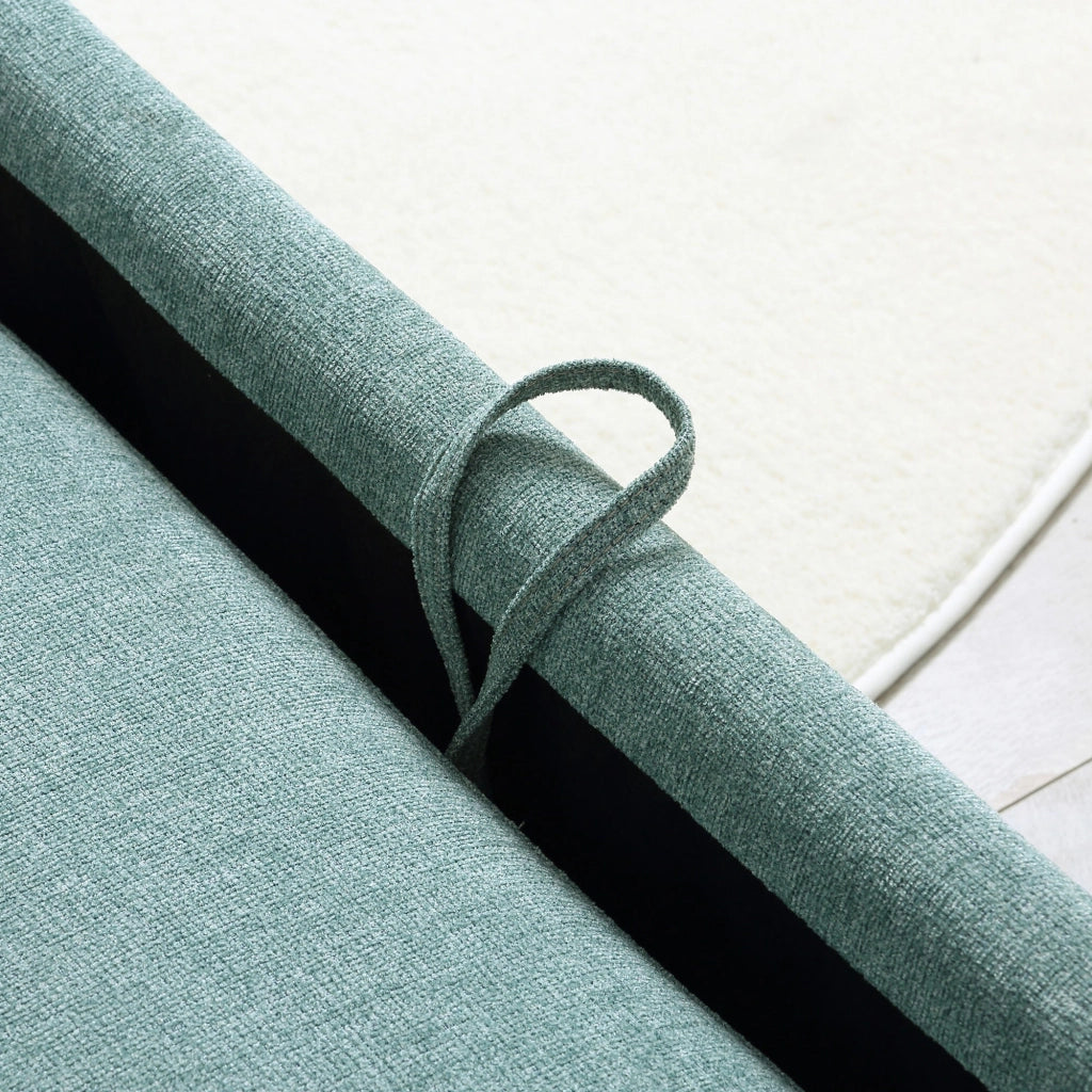 Poltrona Letto Singolo Schienale Regolabile 96x84,5x87,5 cm in Tessuto effetto Lino Verde